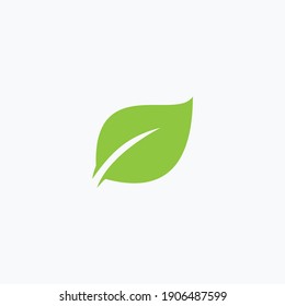 logo icon one green leaf