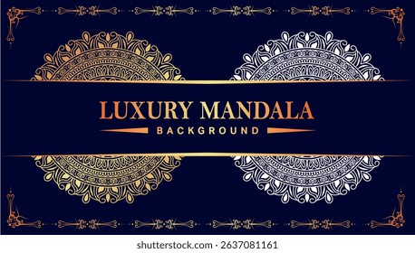 Logo icon ornamental mandala design in gold color. vector illustration