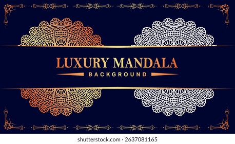 Logo icon ornamental mandala design in gold color. vector illustration
