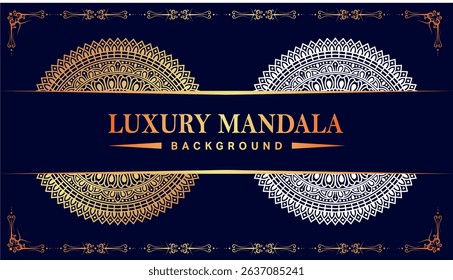 Logo icon ornamental mandala design in gold color. vector illustration