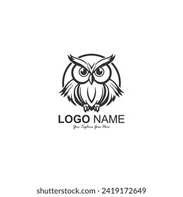 diseño de vectores de owl de icono de logotipo