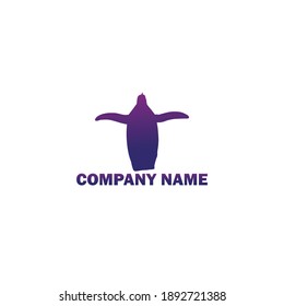 logo icon penguin dolphin with beautiful purple gradations