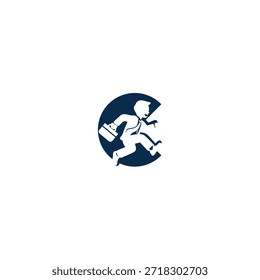 Icono del logotipo de personas que persiguen una carrera tecnológica