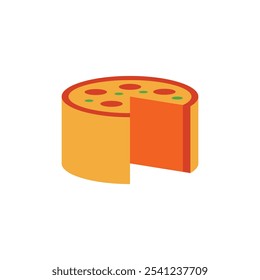 Logo or icon pizza cut bold unique design with blank background