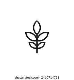 Logo or icon plant leaf design minimalist with blank background
