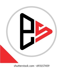 logo icon play button shape with combination of S & s initials