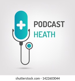  logo or icon podcast health with white background,vector graphic