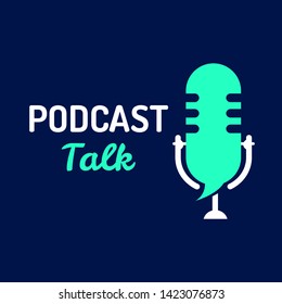 logo or icon podcast talk with light color,vector graphic