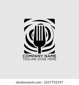 LOGO, ICON RESTAURANT. WITH A FORK TEMPLATE