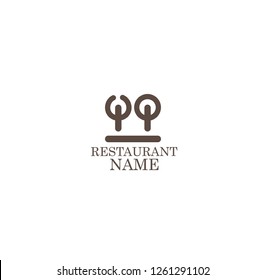 LOGO, ICON RESTAURANT. WITH A SPOON OR FORK, LINE ART, SIMPLE