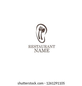 LOGO, ICON RESTAURANT. WITH A SPOON OR FORK, LINE ART, SIMPLE