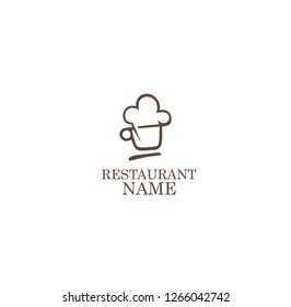 LOGO, ICON RESTAURANT. WITH A SPOON OR FORK, LINE ART, SIMPLE