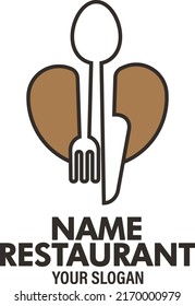 LOGO, RESTAURANTE DE ICONOS. CON UNA ESPINA O FORMA, ARTE DE LÍNEA, SIMPLE
