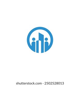 logo icon round building vector technology