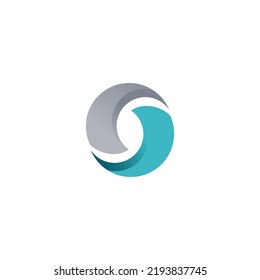 logo icon round initials split initials G technology illustration