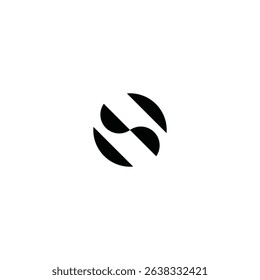 logo icon round S initial technology illusion