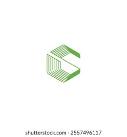 logo icon SC line illusion element technology