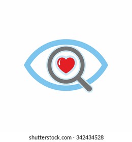 Logo. Icon search of love