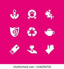 logo icon set with anchor, triangular arrows sign for recycle and adventure vector icons for web and graphic design