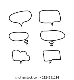 logo icon set doodle sketch hand drawn speech bubble