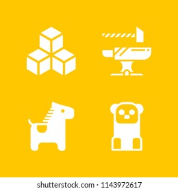 logo icon set with horse, panda and d vector icons for web and graphic design