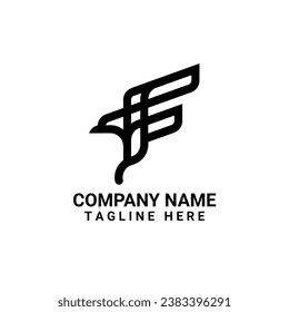 The logo and icon are in the shape of the letter f and an eagle with a modern impression.