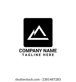 El logo y el icono están en forma de montaña con una impresión moderna.  Adecuado para su empresa que se dedica a proporcionar equipo al aire libre y divertidos viajes de aventura