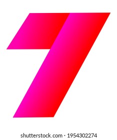 ein Logo oder ein Symbol in der Form der Zahl 7 auf weißem Hintergrund. Vektor.