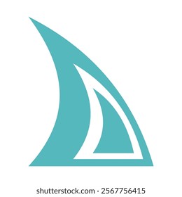 Logo or Icon Shark Fin Blue Green Colored