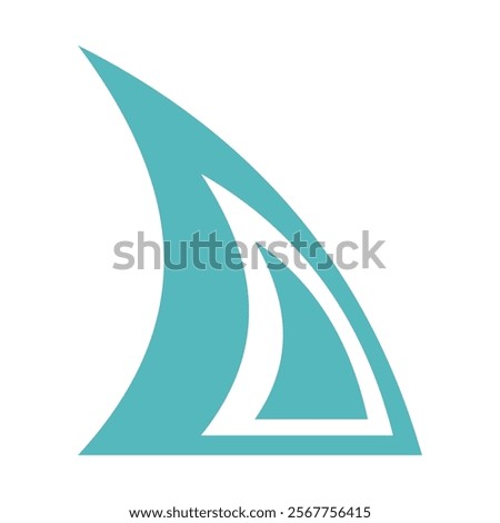 Logo or Icon Shark Fin Blue Green Colored
