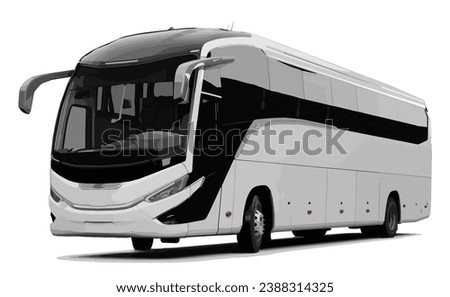 logo icon sign symbol white high decker 3d bus luxury vip first class travel vacation tourism tour public route modern truck art design tata picnic man vector template trip study view white service