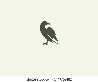 Logo Icon Silhouette Bird Black Raven Stock Vector (Royalty Free ...