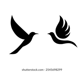 Logo icon silhouette of two black birds