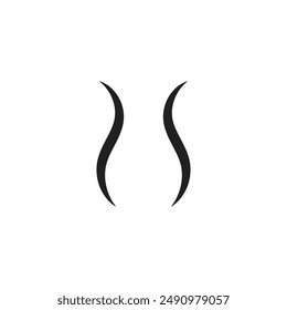 Logo  or icon slim body unique design with blank background