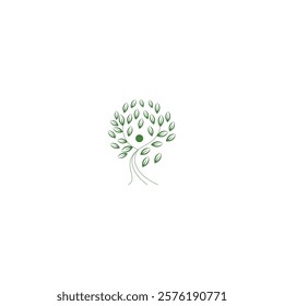 logo icon small green jungle tree vector technology