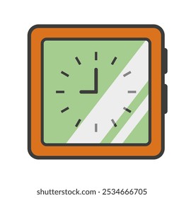 Logo icon of smart watch with watch face. Flat style. Vector illustration.