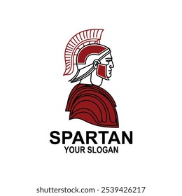 logotipo e ícone de spartan ou gladiador rei em armadura e clube de luta, emblema do torneio esportivo ou símbolo com gladiador, capacete de Spartan