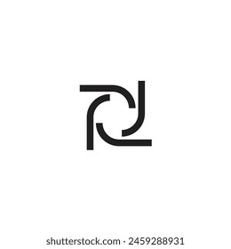 Logo o icono de giro único abstracto minimalista con fondo en blanco