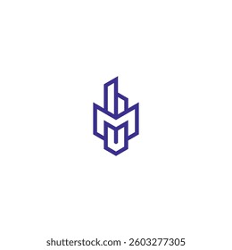 logo icon square building initials M technology