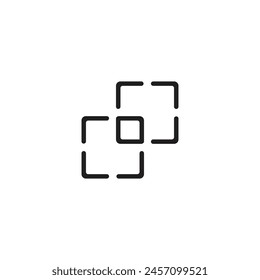 Logo or icon square join with strip and blank background