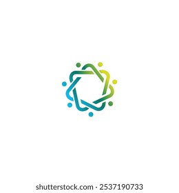 ícone do logotipo vetor de tecnologia de linha quadrada