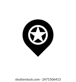 logo icon star location black white