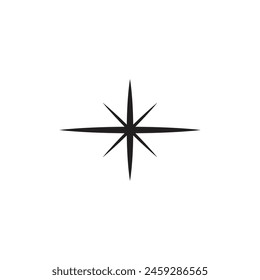 Logo or icon star long spark with blank background