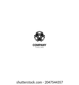 logotipo, icono o símbolo conectado forma adecuada para empresas o empresas en el ámbito de la tecnología o en los campos de la construcción, expedición, multimedia, hotel, salud, derecho, seguro, entretenimiento