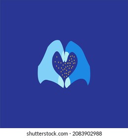 logo or icon symbol of love from hand gestures