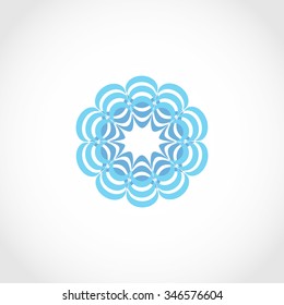 Logo, icon, symbol, sign. Flower molecule. Modern design.