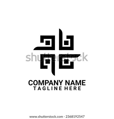 The logo and icon symbolize interrelated motifs with a predominantly square shape.  Suitable for your brand logo which operates in the field of patterned clothing.