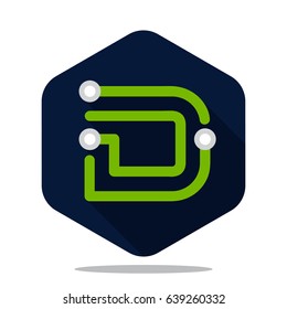 Logo icon for technology business with initial letter D