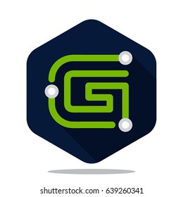 Logo icon for technology business with initial letter G