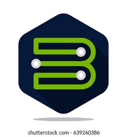 Logo icon for technology business with initial letter B